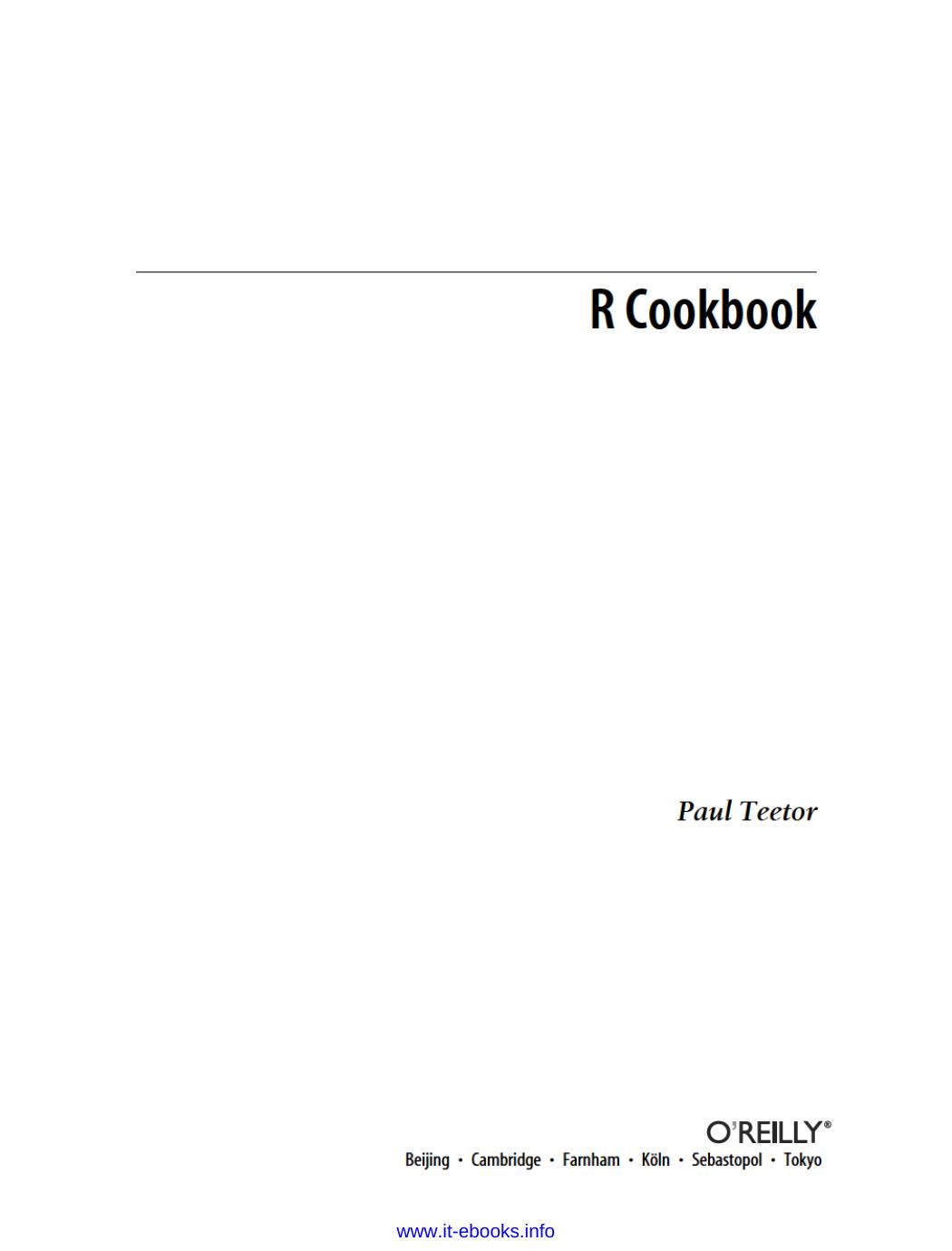 R Cookbook by Unknown