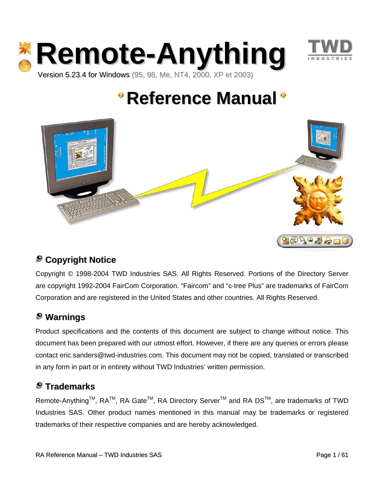 RA Reference Manual by Eric Sanders