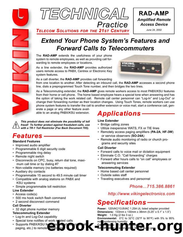 RAD-AMP Technical Practice by Viking Electronics Inc