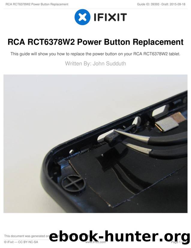 RCA RCT6378W2 Power Button Replacement by Unknown