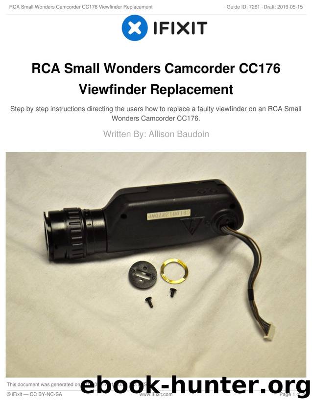 RCA Small Wonders Camcorder CC176 Viewfinder Replacement by Unknown
