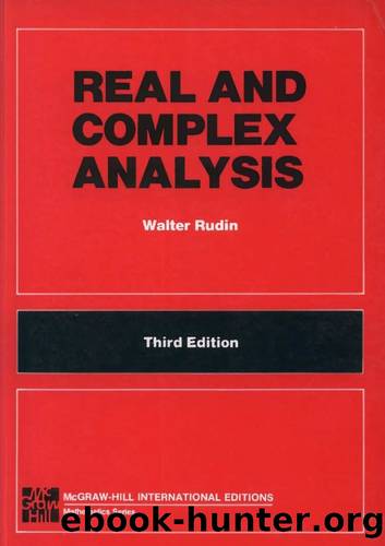 REAL AND COMPLEX ANALYSIS : International edition by Rudin Walter