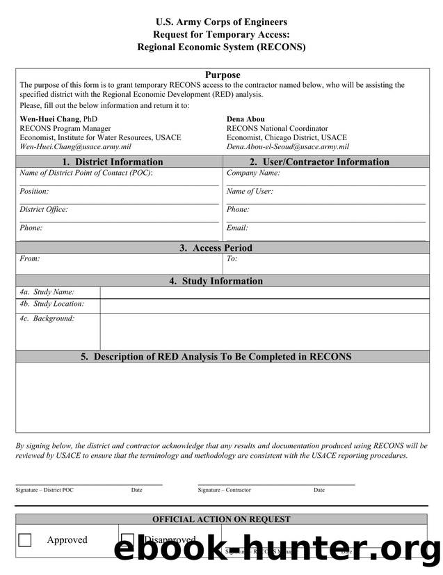 RECONS Temporary Access Request by Lee Sung S CIV USARMY CESAM (US)