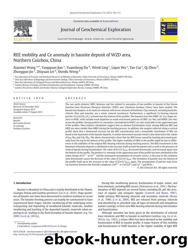 REE mobility and Ce anomaly in bauxite deposit of WZD area, Northern Guizhou, China by unknow