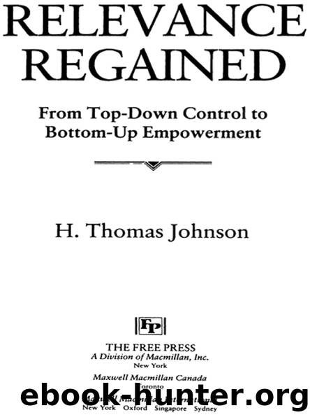 RELEVANCE REGAINED by H. Thomas Johnson