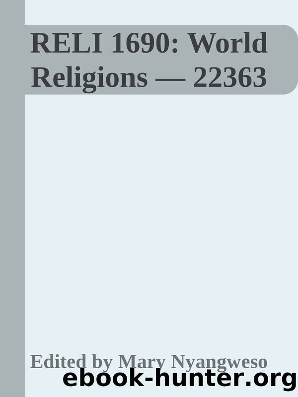 RELI 1690: World Religions — 22363 by Edited by Mary Nyangweso