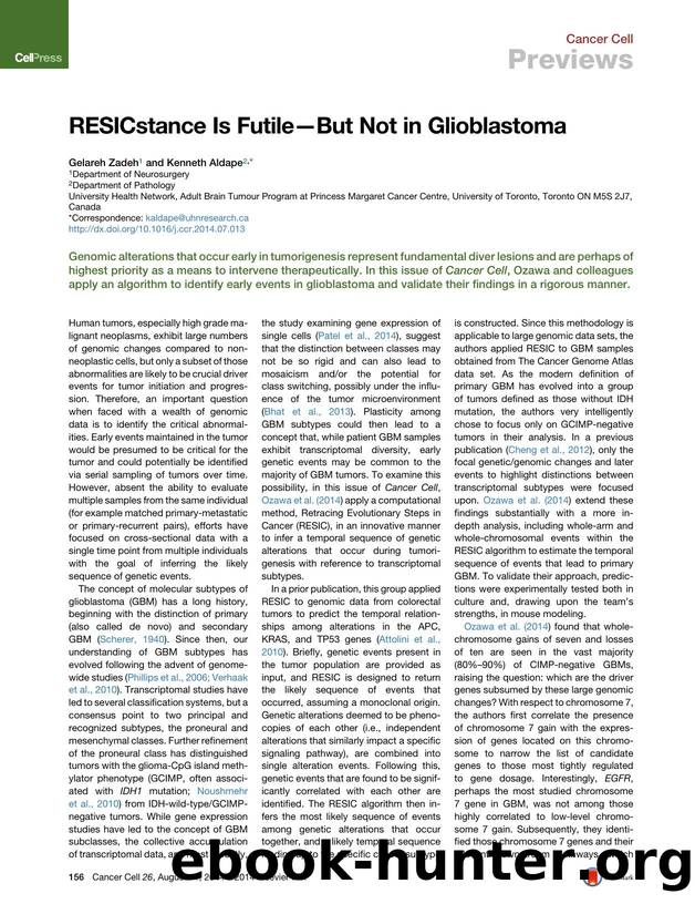 RESICstance Is Futile-But Not in Glioblastoma by Gelareh Zadeh & Kenneth Aldape