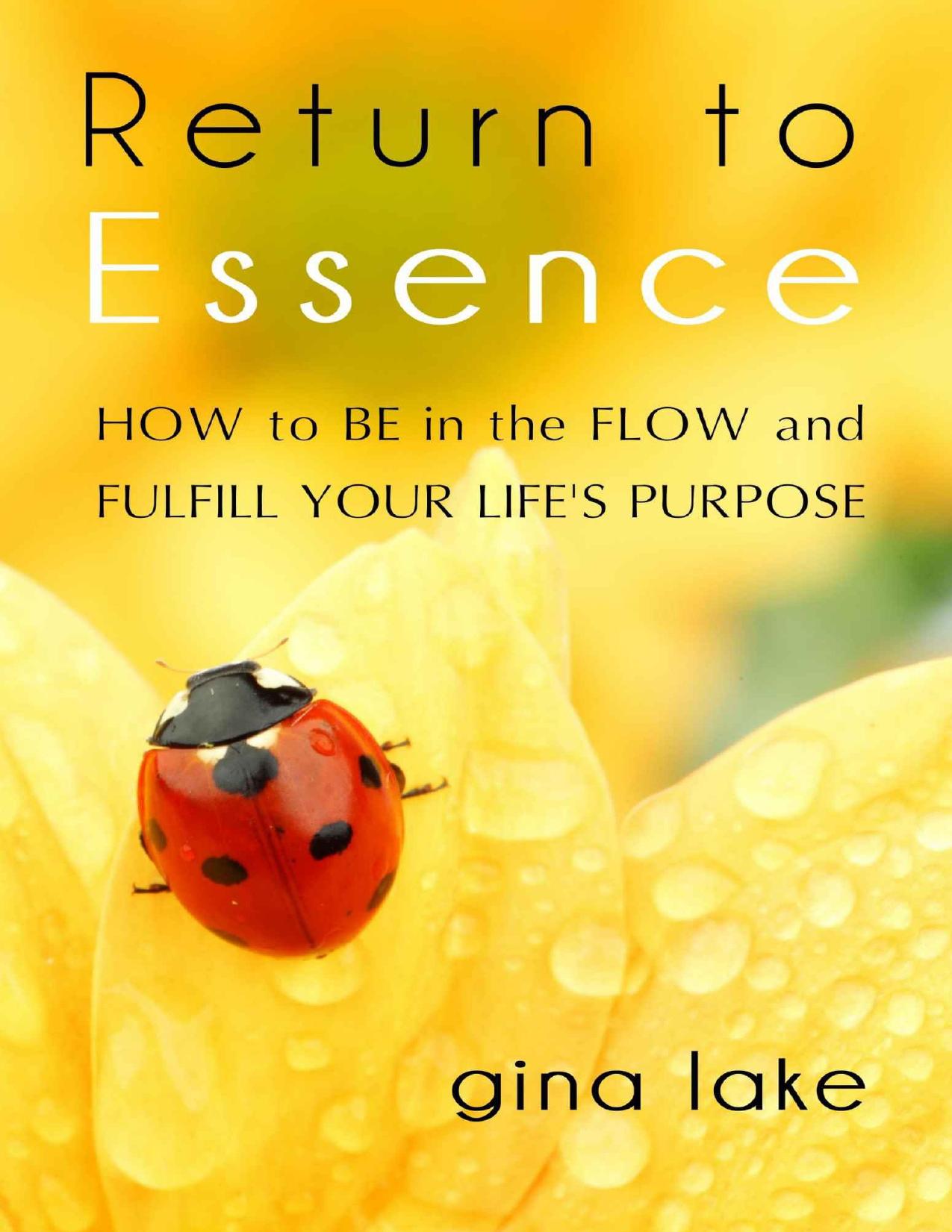 RETURN to ESSENCE - How to Be in the Flow and Fulfill Your Lifeâs Purpose by GINA LAKE