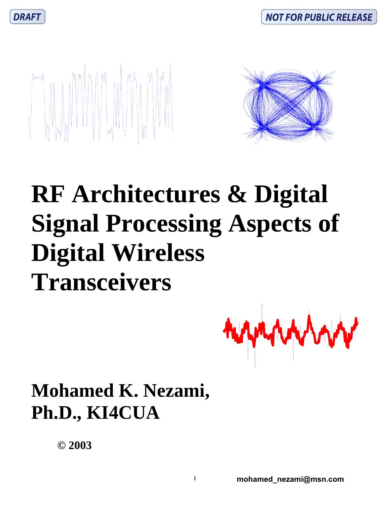 RF Architectures and Digital Signal Processing Aspects of Digital Wireless Transceivers by Mohamed K. Nezami