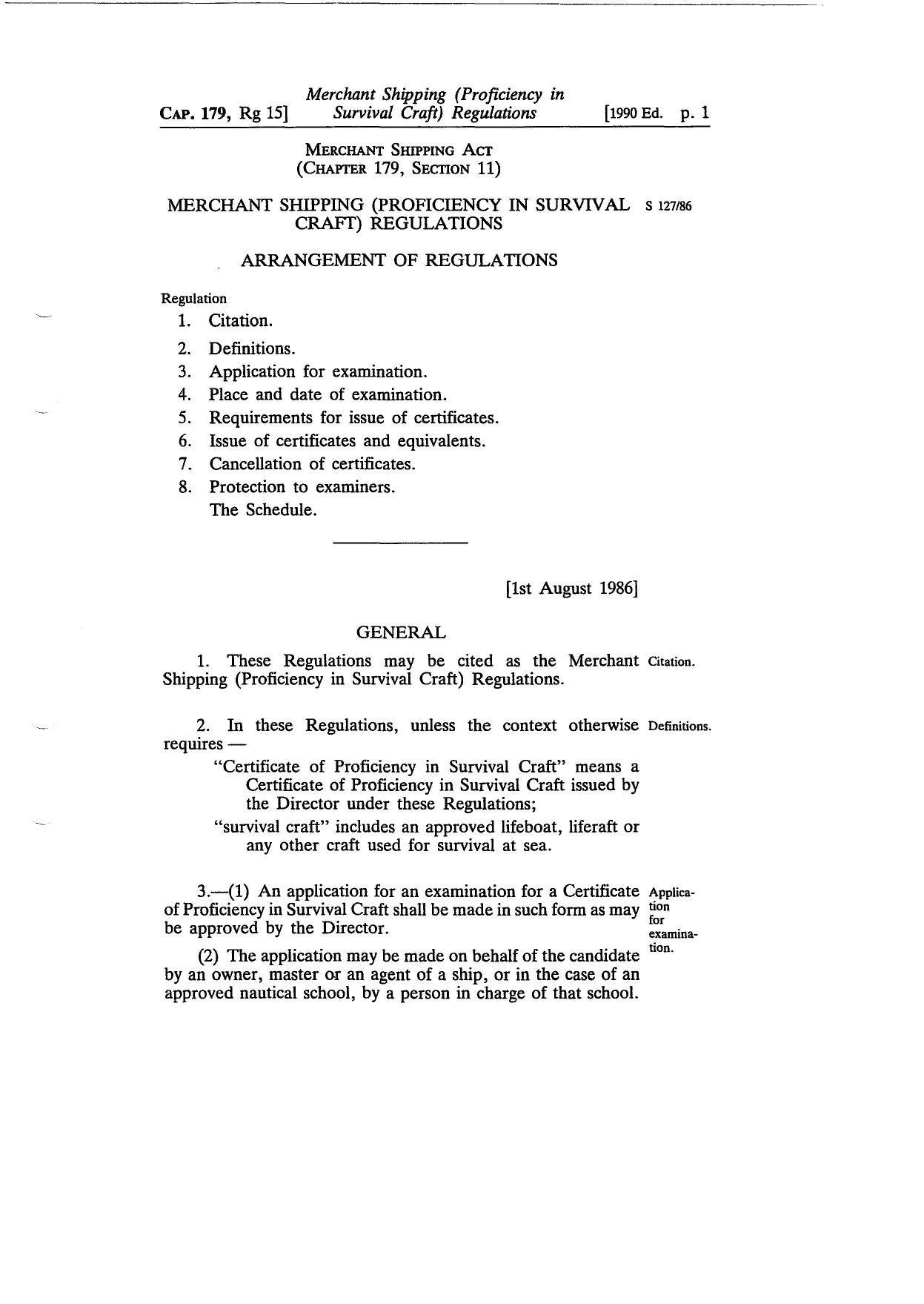 RG151990 - Merchant Shipping (Proficiency in Survival Craft) Regulations by R4S