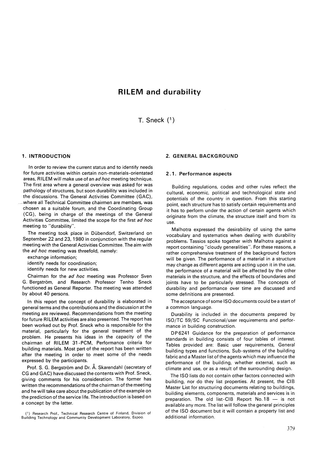 RILEM and durability by Unknown