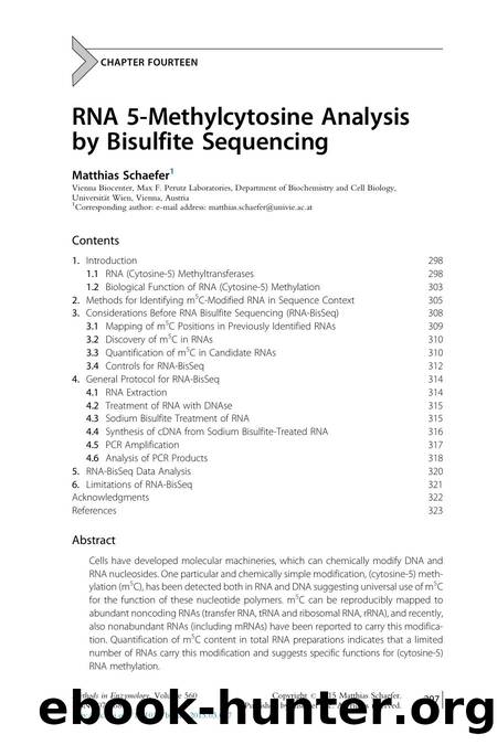 RNA 5-Methylcytosine Analysis by Bisulfite Sequencing by Matthias Schaefer