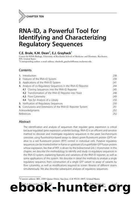 RNA-ID, a Powerful Tool for Identifying and Characterizing Regulatory Sequences by C.E. Brule & K.M. Dean & E.J. Grayhack