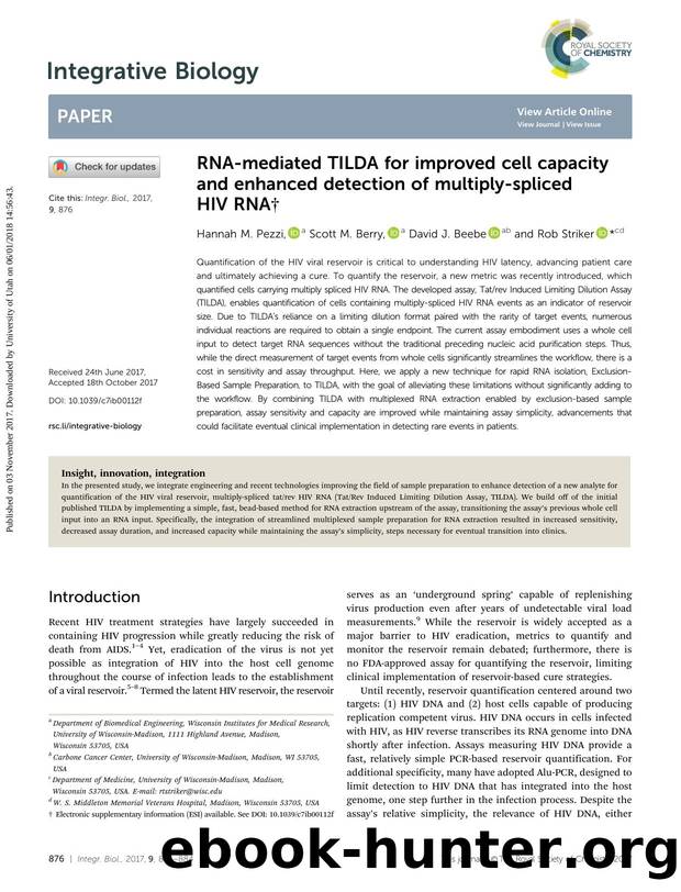 RNA-mediated TILDA for improved cell capacity and enhanced detection of multiply-spliced HIV RNA by Hannah M. Pezzi & Scott M. Berry & David J. Beebe & Rob Striker