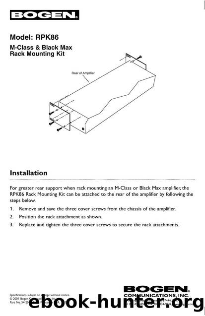 RPK86 Manual - Rack Mounting Kit for M Class & Black Max by Brian Maher