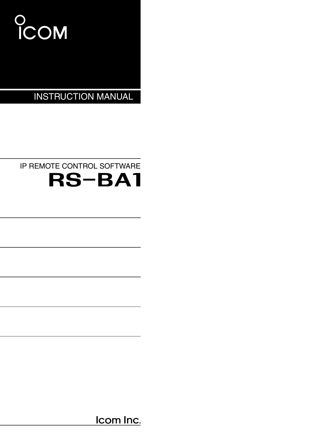 RS-BA1 Instruction Manual by Icom Inc