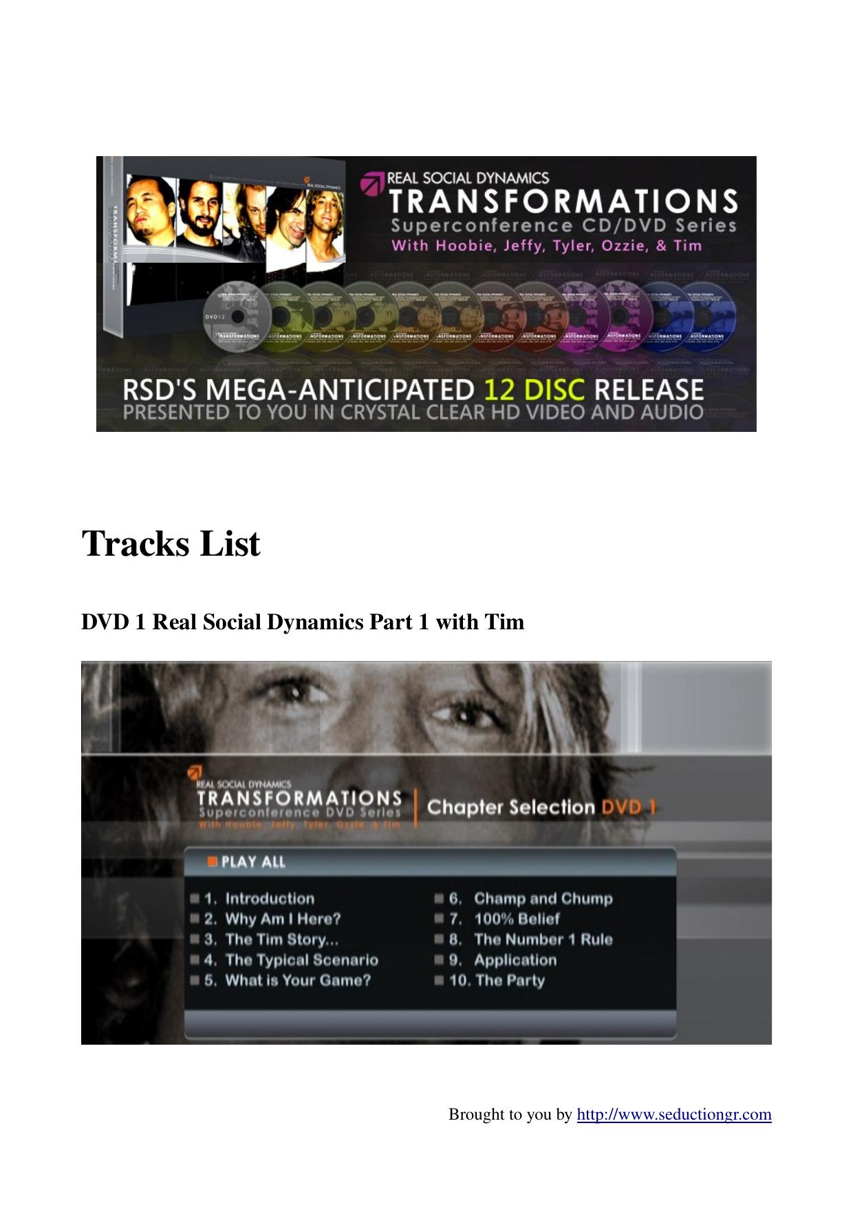 RSD Transformations tracks list by Unknown