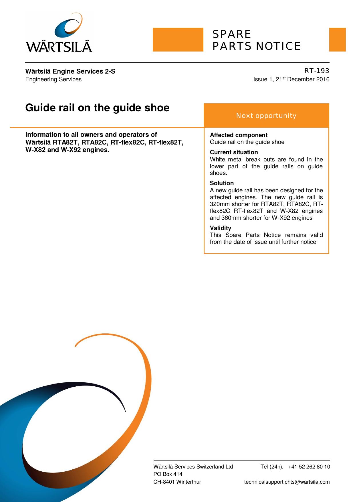 RT-193 Guide Rail on the Guide Shoe 82 and 92 by Unknown