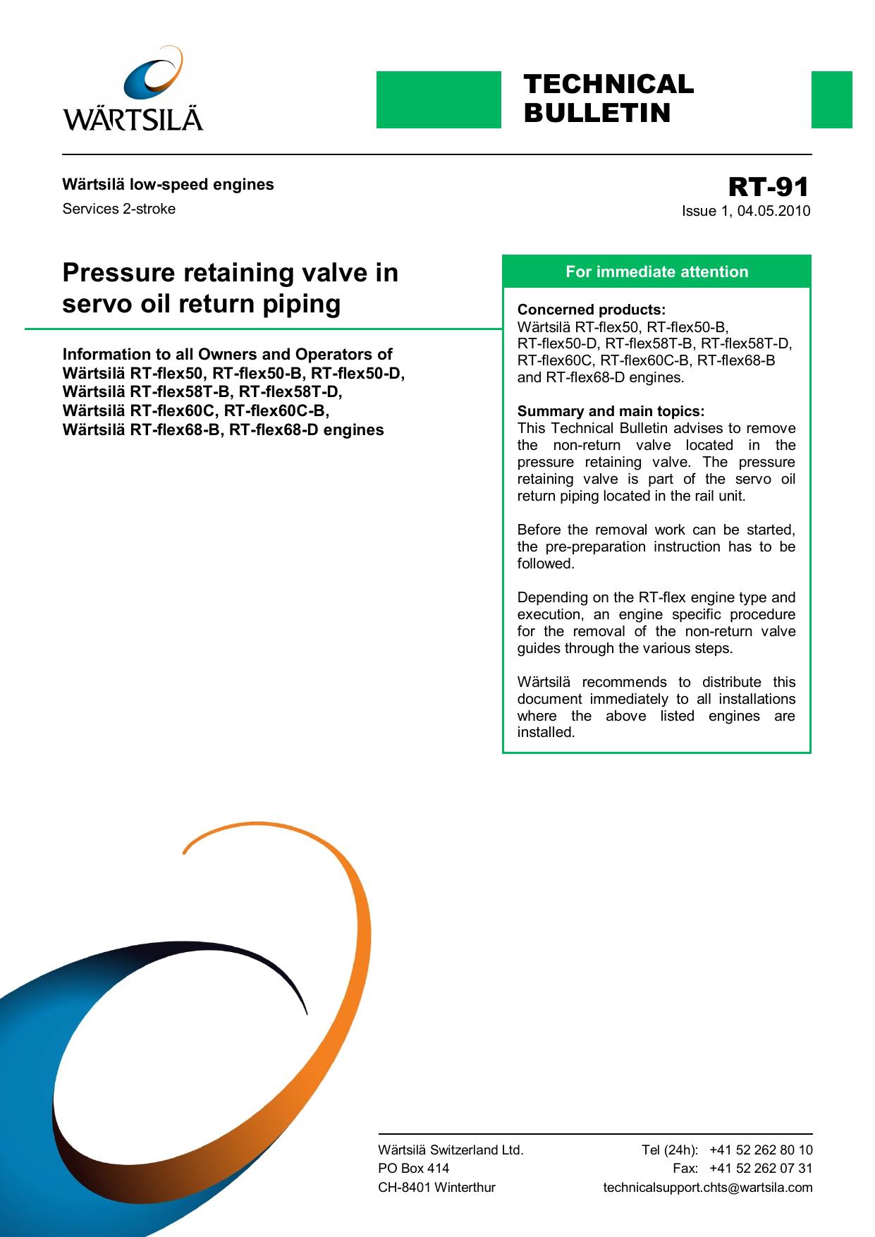RT-91 Pressure retaining valve in servo oil return piping Size0, Size1 and Size2 by Unknown