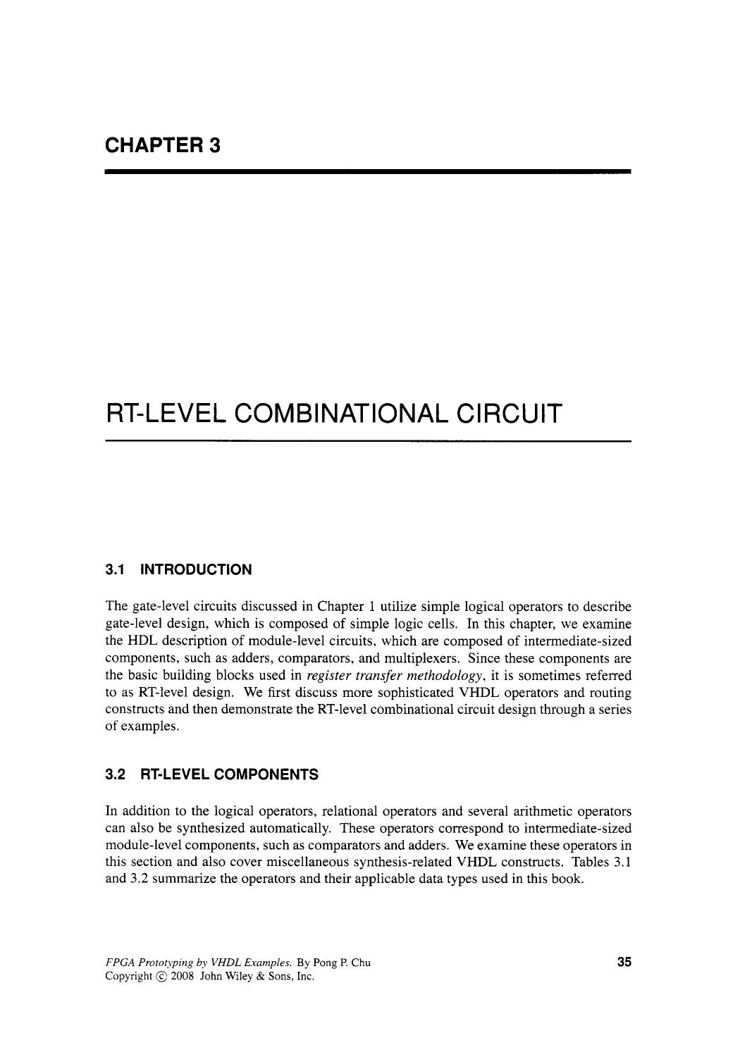 RT-Level Combinational Circuit by Unknown
