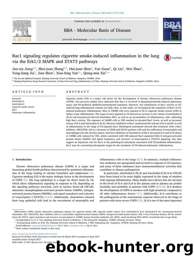 Rac1 signaling regulates cigarette smoke-induced inflammation in the lung via the Erk12 MAPK and STAT3 pathways by unknow