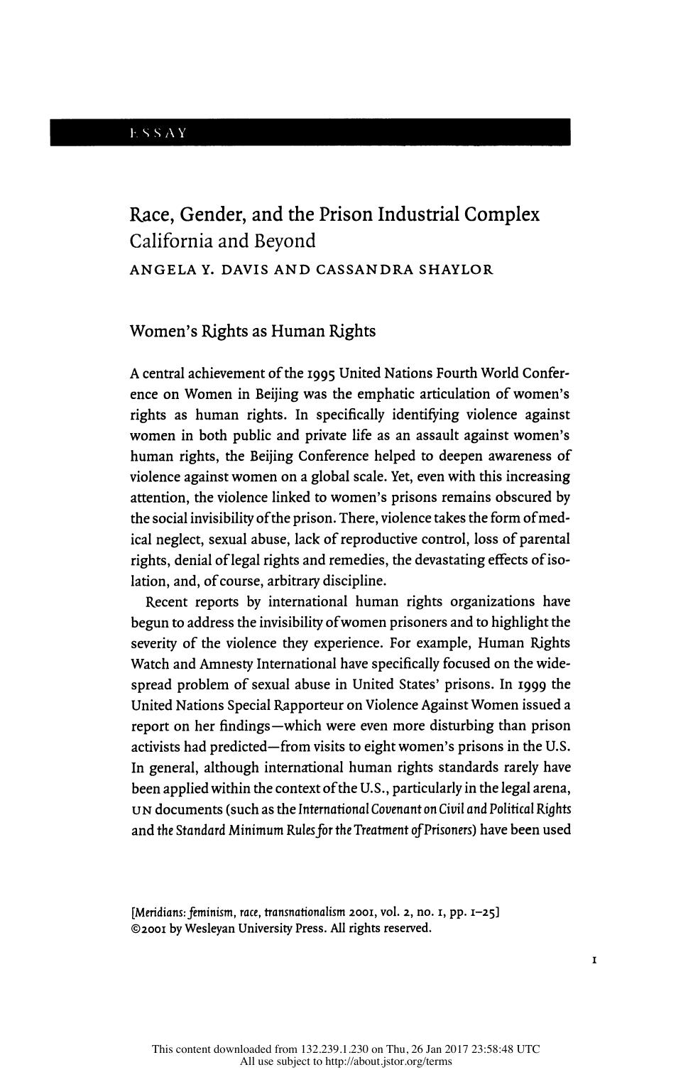 Race, Gender, and the Prison Industrial Complex: California and Beyond by Race Gender & the Prison Industrial Complex (2001)