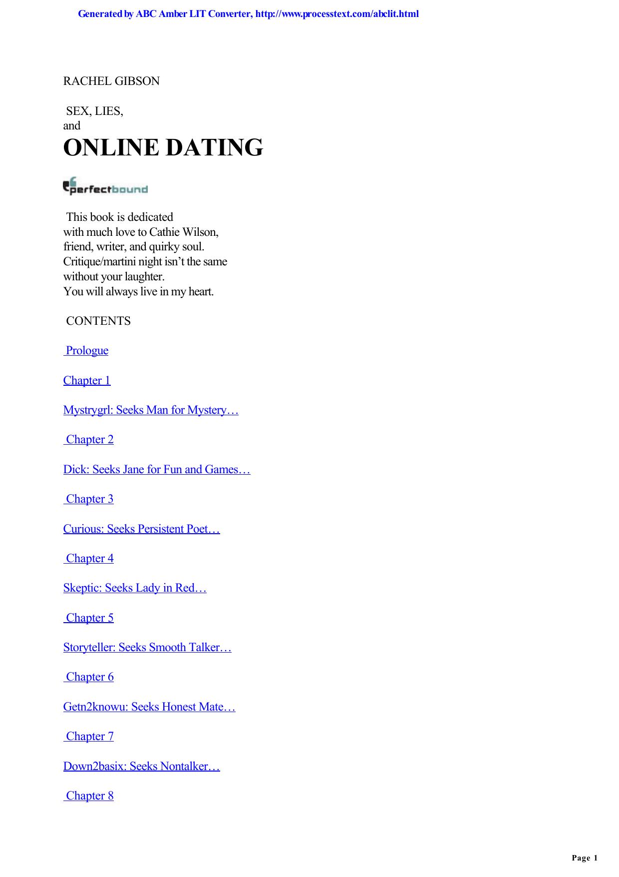 Rachel Gibson - Sex, Lies, and Online Dating 01 by Sex Lies & Online Dating