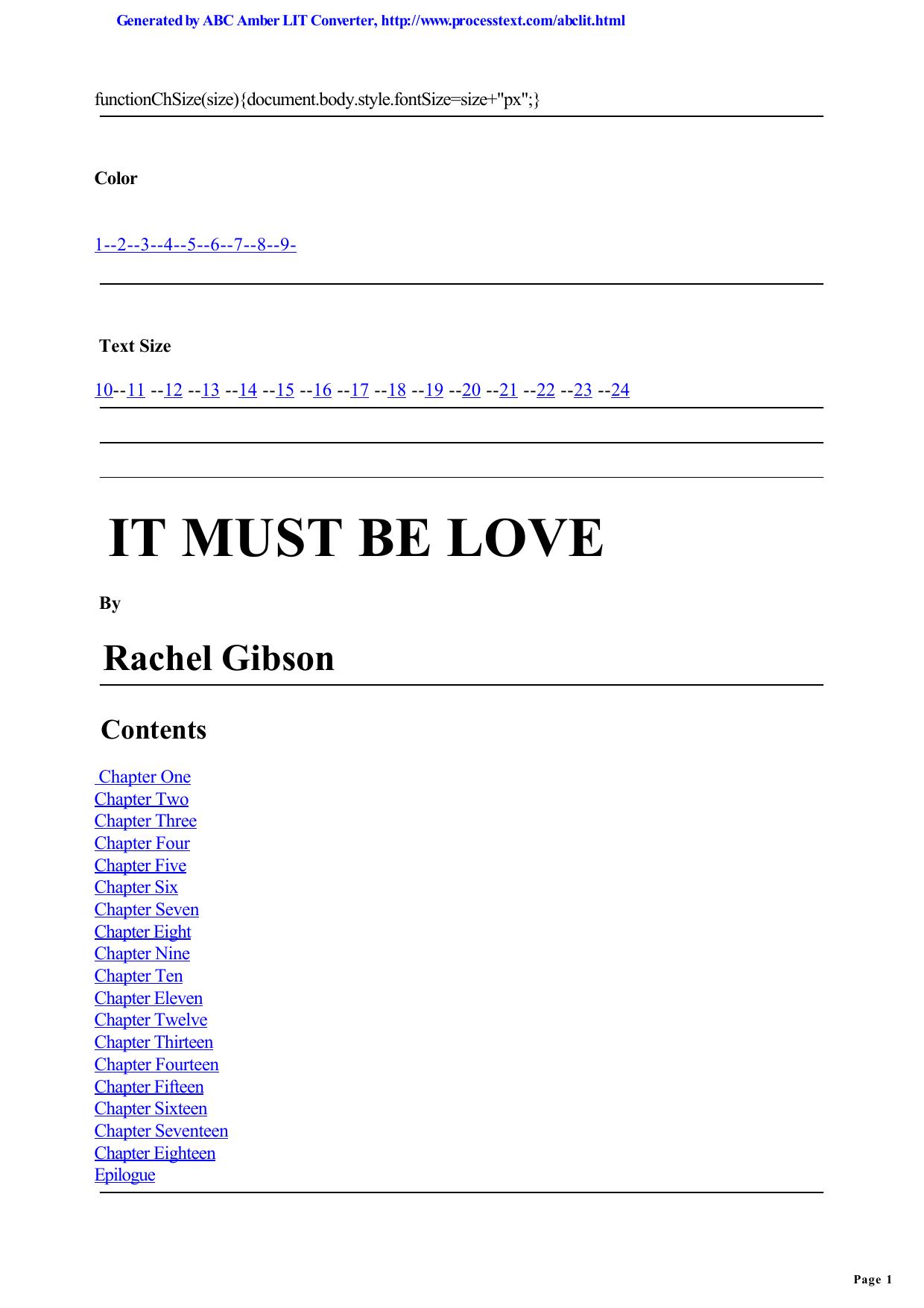 Rachel Gibson by It Must be Love