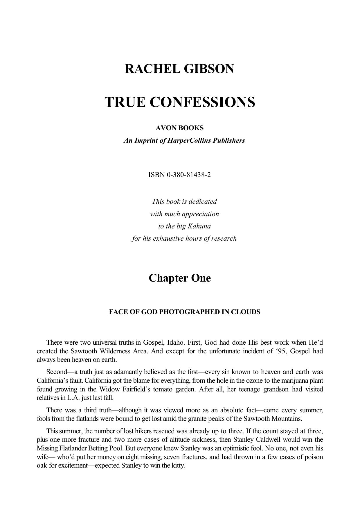 Rachel Gibson by True Confessions
