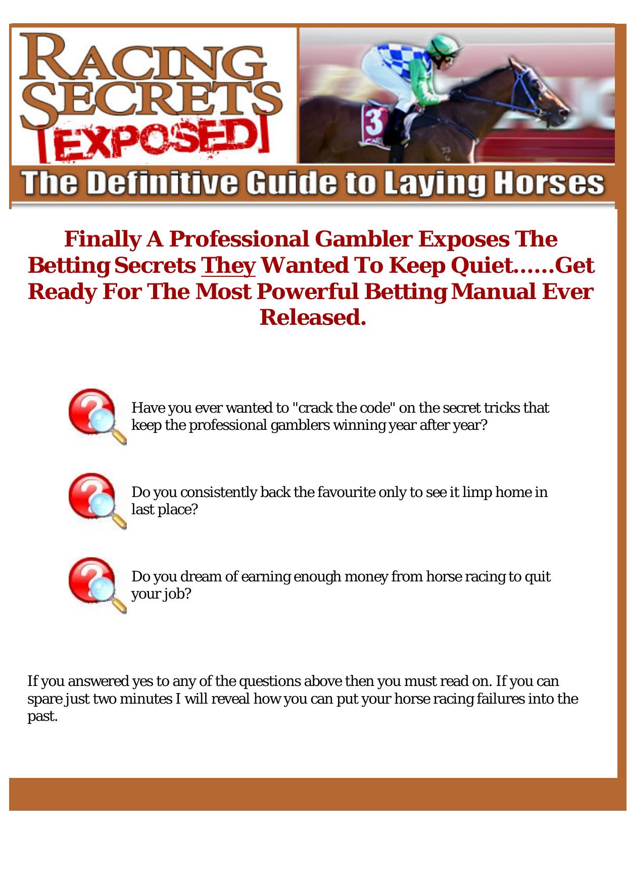 Racing Secrets Exposed. by Best of Kuszter's Collection