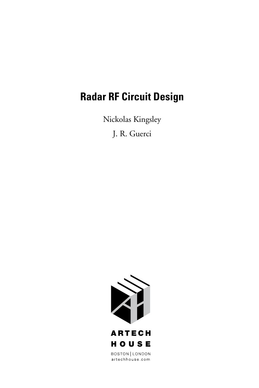 Radar RF Circuit Design by Nickolas Kingsley J. R. Guerci