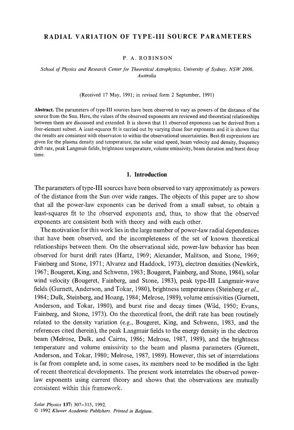 Radial variation of type-III source parameters by Unknown