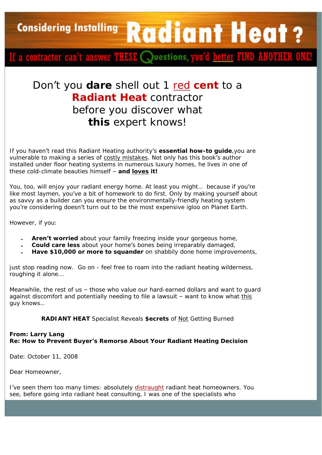 Radiant Heat. by Best of Kuszter's Collection