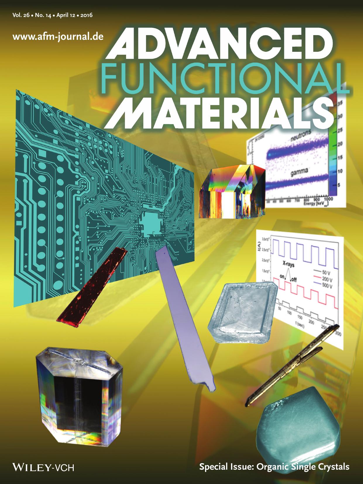 Radiation Detectors: Ionizing Radiation Detectors Based on Solution‐Grown Organic Single Crystals (Adv. Funct. Mater. 14/2016) by Unknown