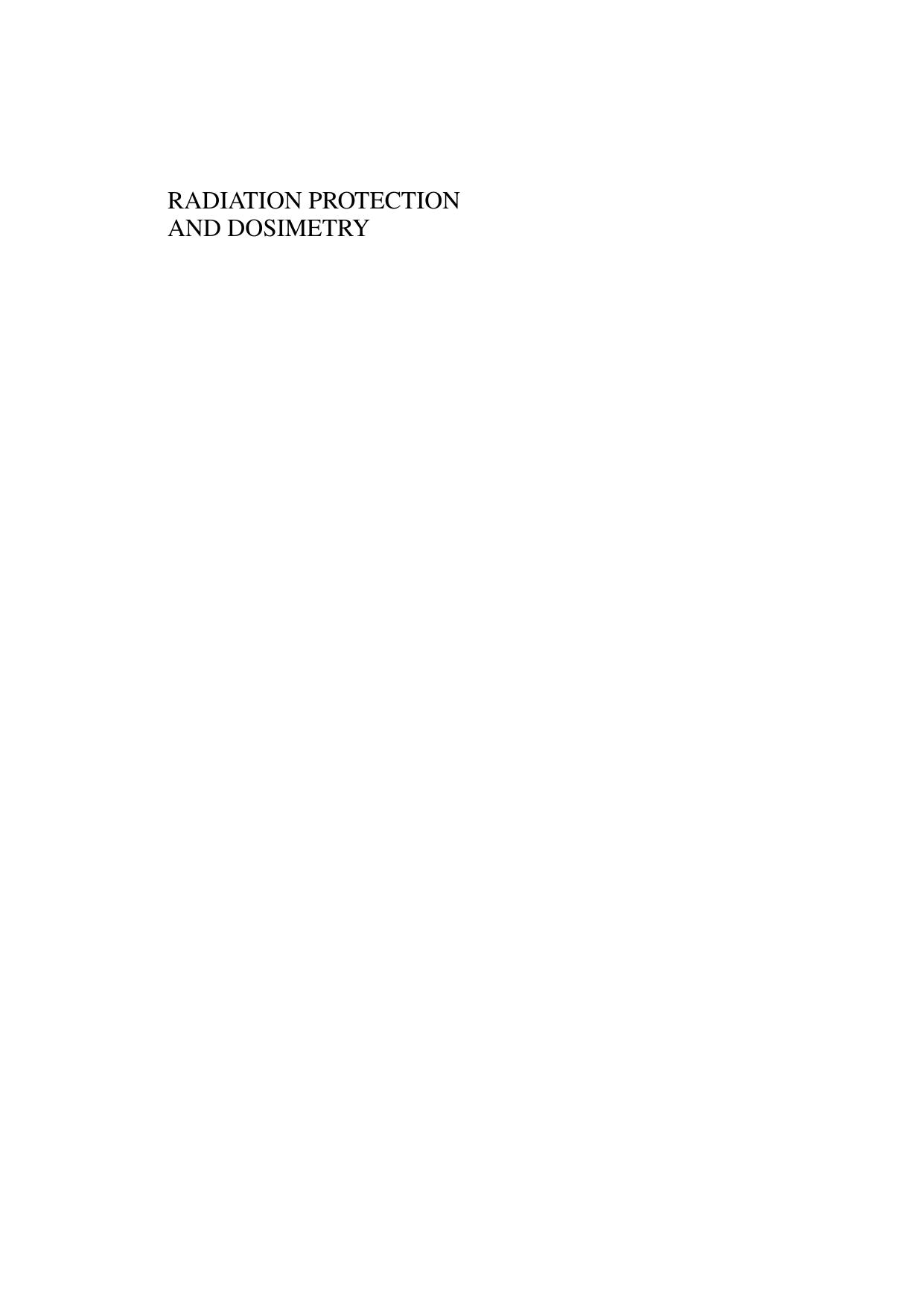 Radiation Protection and Dosimetry by Michael G. Stabin (eds.)