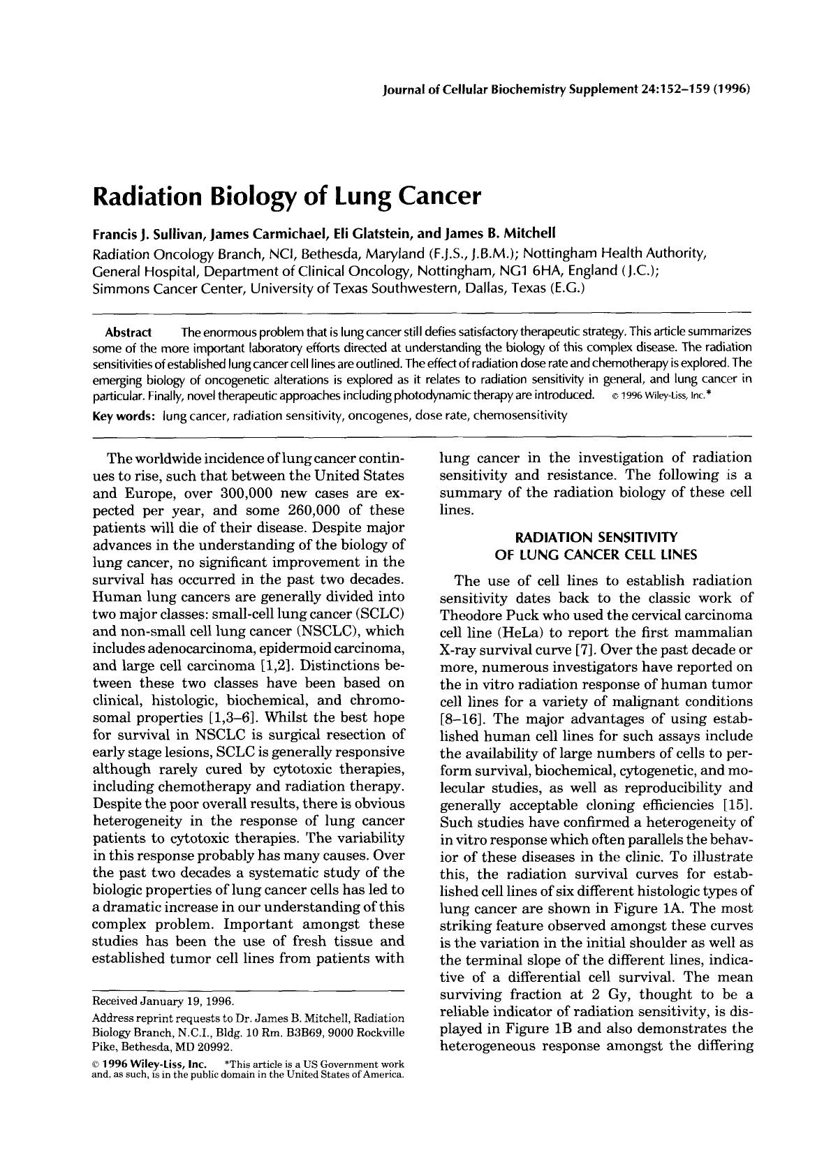 Radiation biology of lung cancer by Unknown