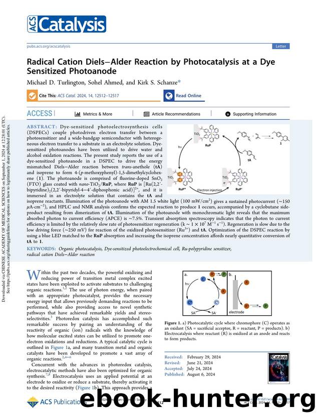 Radical Cation DielsâAlder Reaction by Photocatalysis at a Dye Sensitized Photoanode by Michael D. Turlington Sohel Ahmed & Kirk S. Schanze