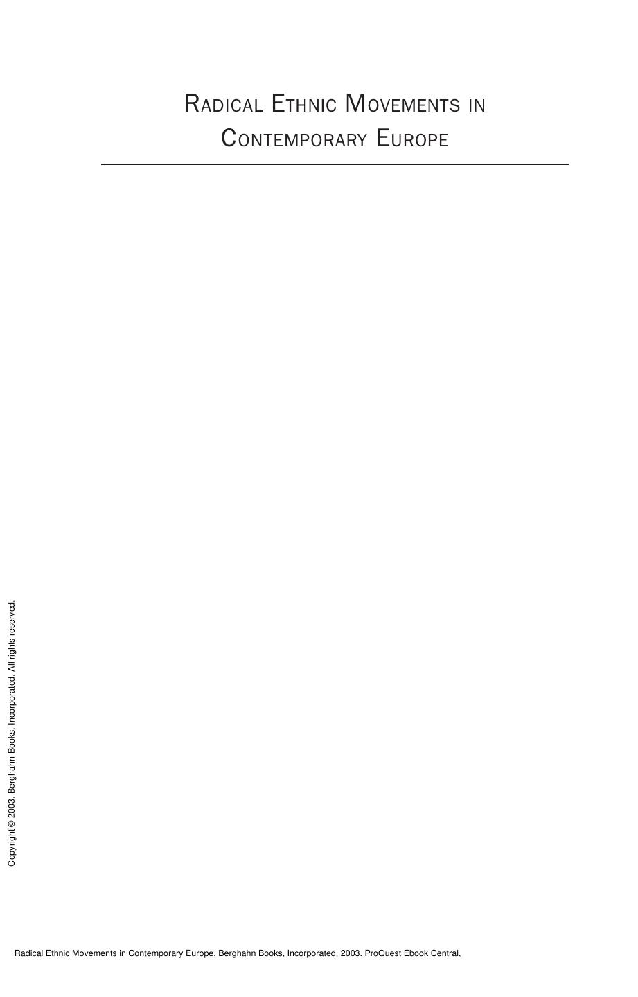Radical Ethnic Movements in Contemporary Europe by Stefan Troebst; Farimah Daftary