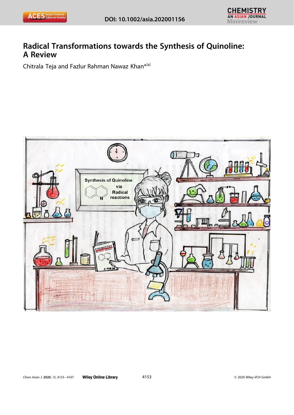 Radical Transformations towards the Synthesis of Quinoline: A Review by Unknown