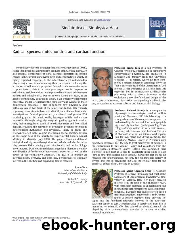 Radical species, mitochondria and cardiac function by Bruno Tota; Richard D. Handy; Maria Carmela Cerra