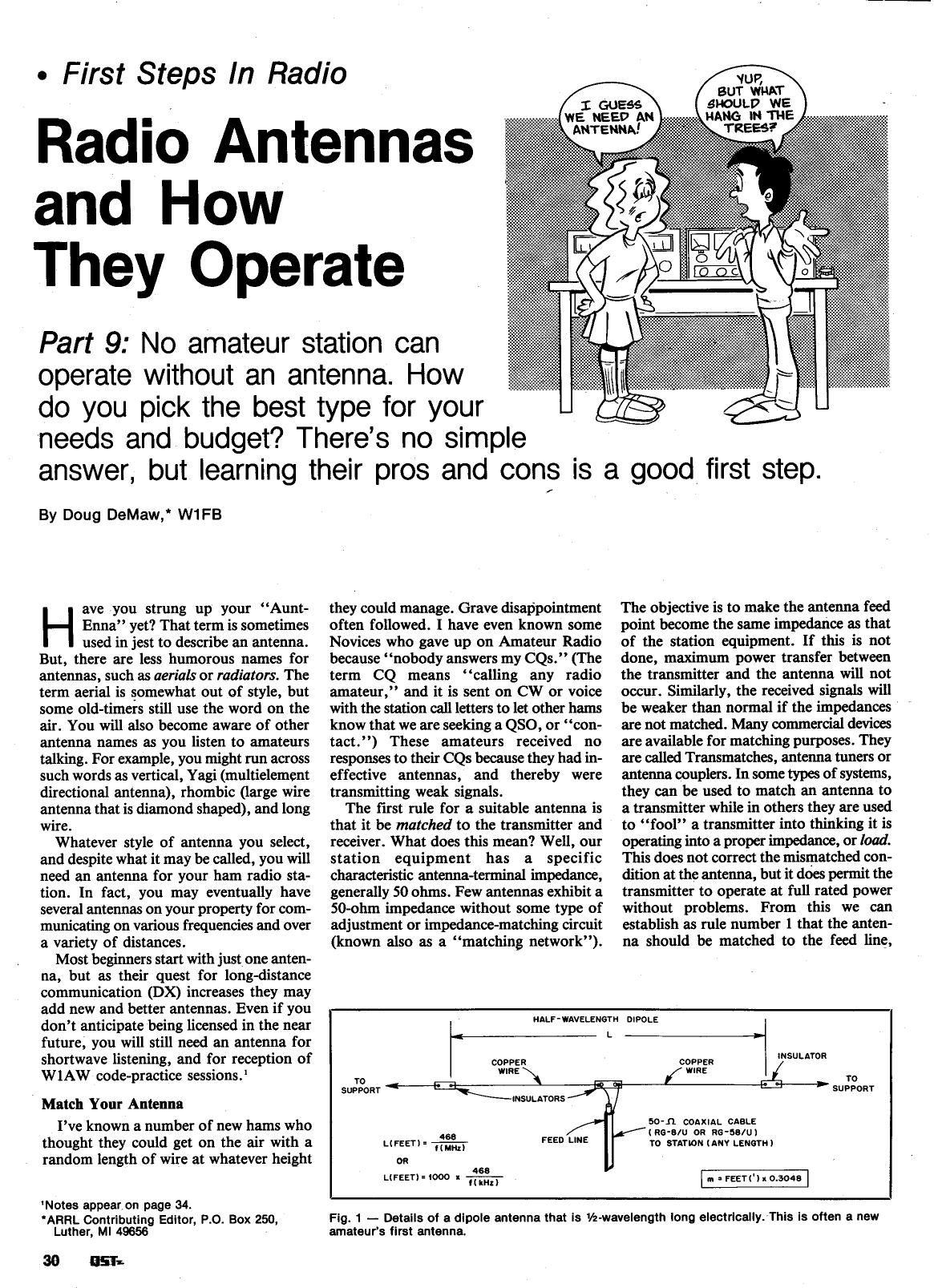 Radio Antennas and How They Operate by QST Magazine Part 9 -- Radio Antennas & How They Operate
