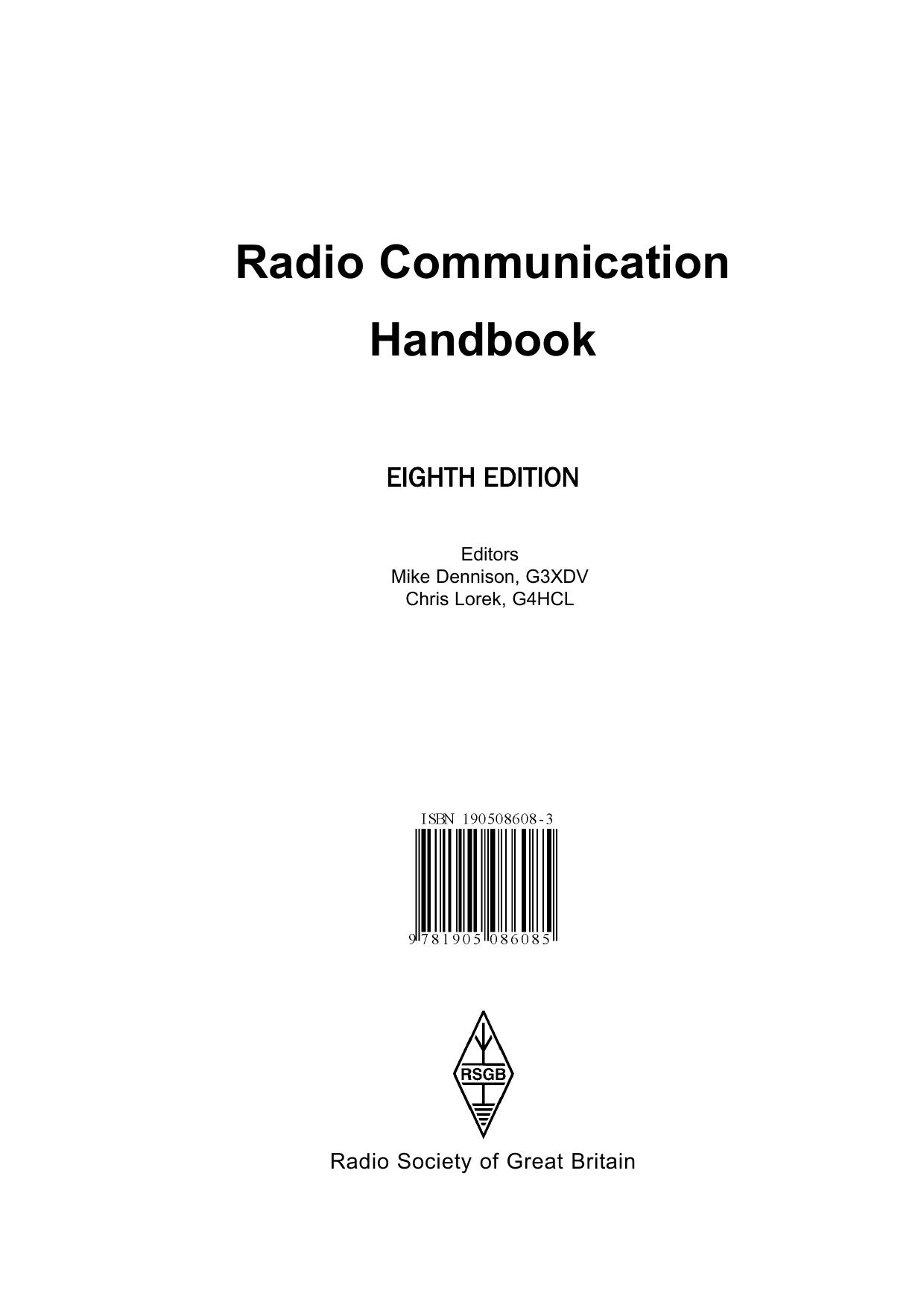 Radio Communication Handbook by Mike Dennison Chris Lorek