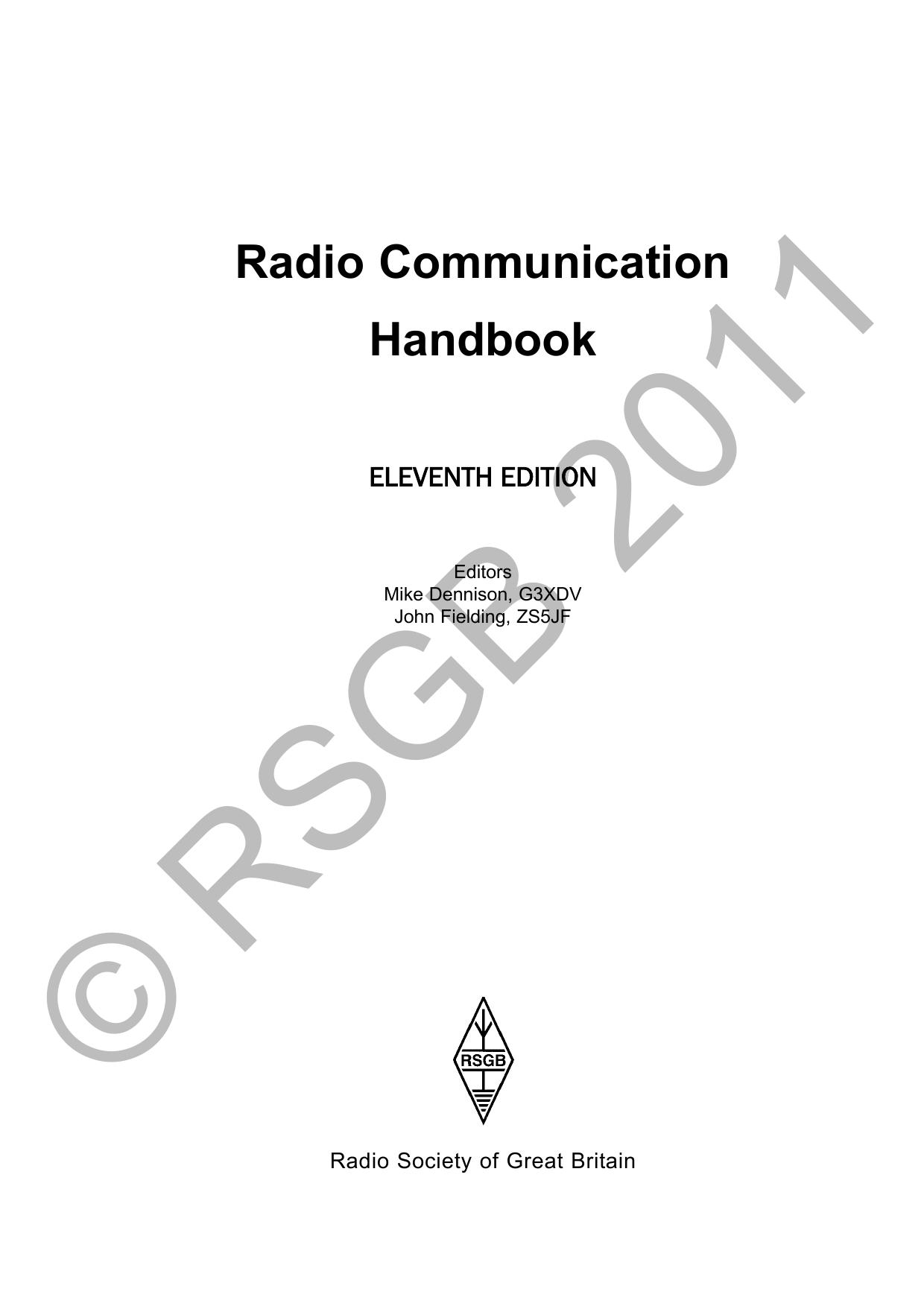 Radio Communication Handbook by Mike Dennison