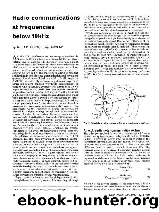 Radio Communications At Frequencies Below 10 kHz by Unknown