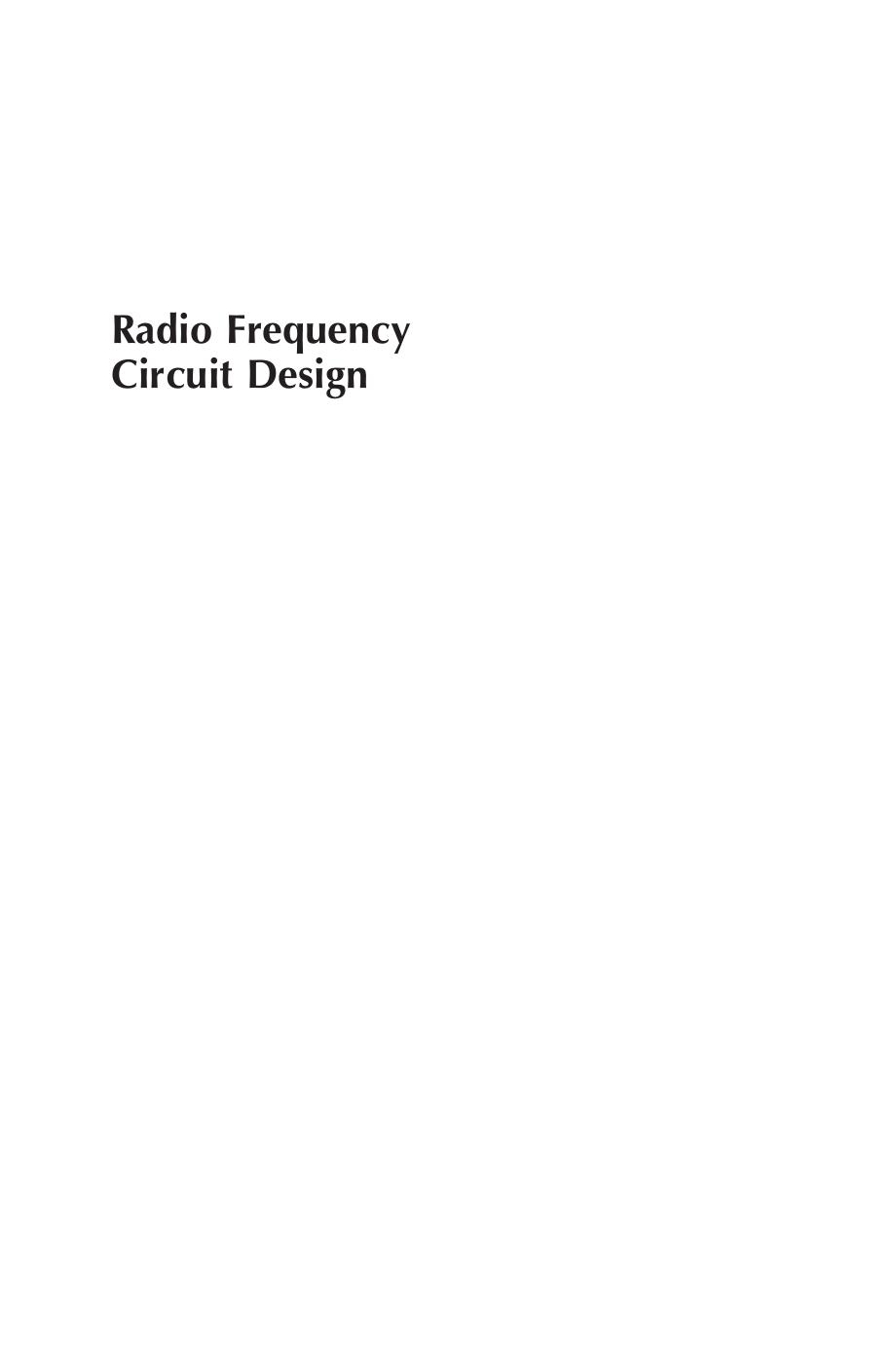 Radio Frequency Circuit Design, Second Edition by W. Alan Davis(auth.)