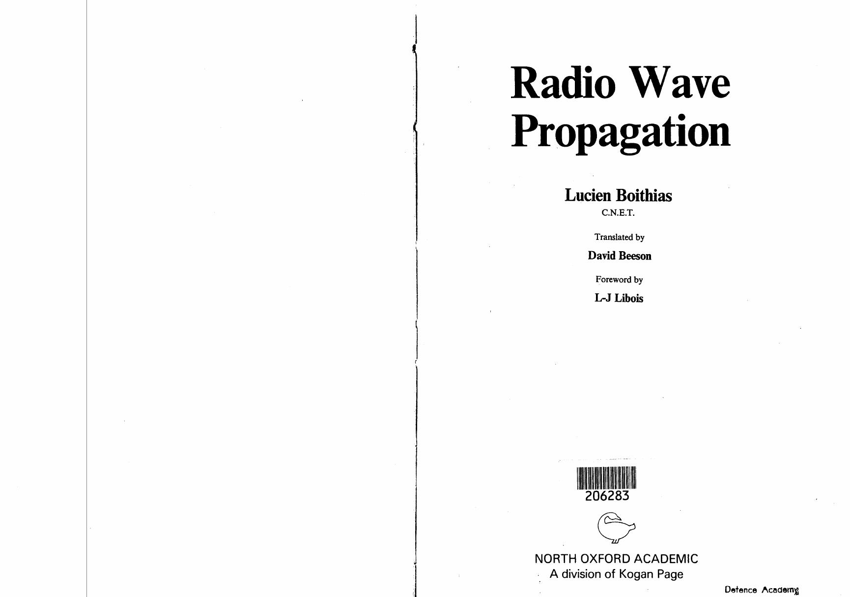 Radio Wave Propagation by Boithias