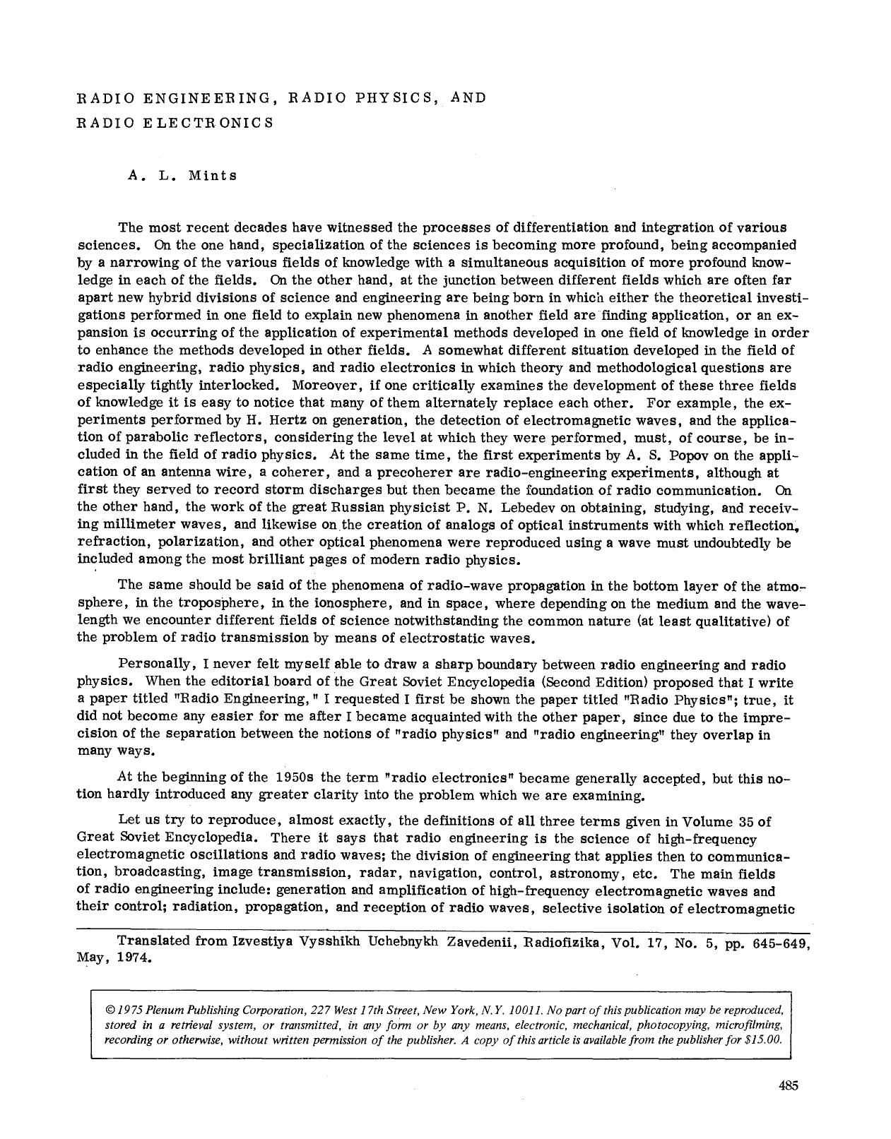 Radio engineering, radio physics, and radio electronics by Unknown