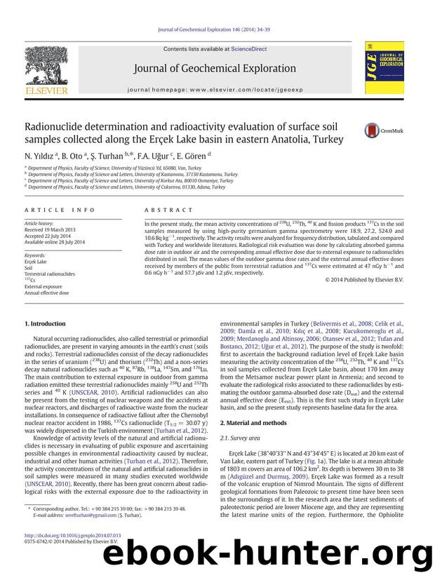Radionuclide determination and radioactivity evaluation of surface soil samples collected along the ErÃ§ek Lake basin in eastern Anatolia, Turkey by N. Yıldız & B. Oto & Ş. Turhan & F.A. Uğur & E. Gören