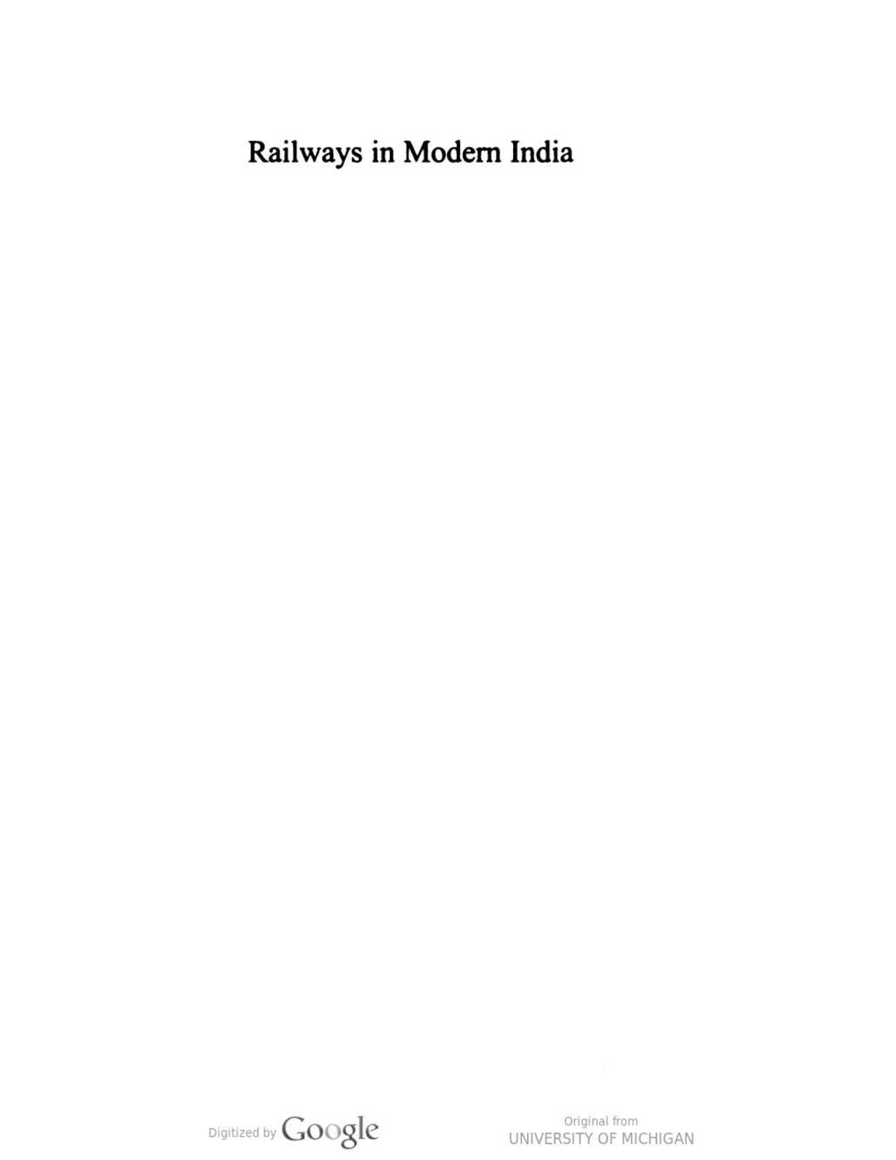 Railways in Modern India by Ian J. Kerr