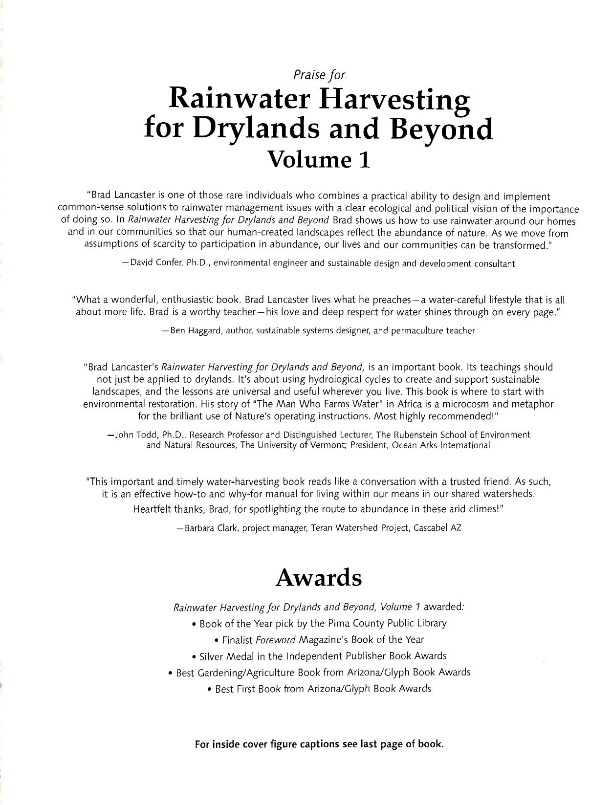 Rainwater Harvesting for Drylands and Beyond Volume 1 UNEDITED by Unknown